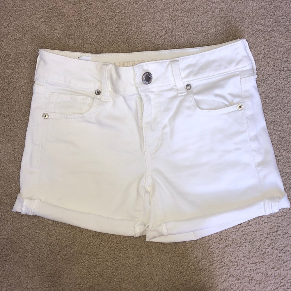 American Eagle White Denim Shorts